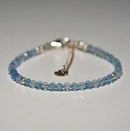 Bransoletki - Bransoletka Szczęścia Akwamaryn 3mm - Crystals Break 2 Rozmiary - miniaturka - grafika 1