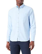 Koszule męskie - bugatti Męska koszula 9350-38700 z kołnierzykiem button-down, jasnoniebieska-320, regularna, Jasnoniebieski-320, 4XL - miniaturka - grafika 1