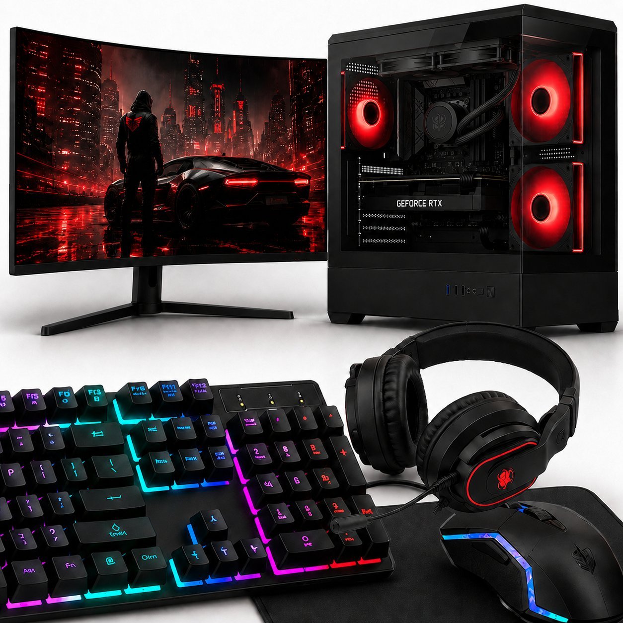 Altreo Zestaw KOMPUTER GAMINGOWY Ryzen 7 7800X3D RX9070XT 16GB 2TB 32GB