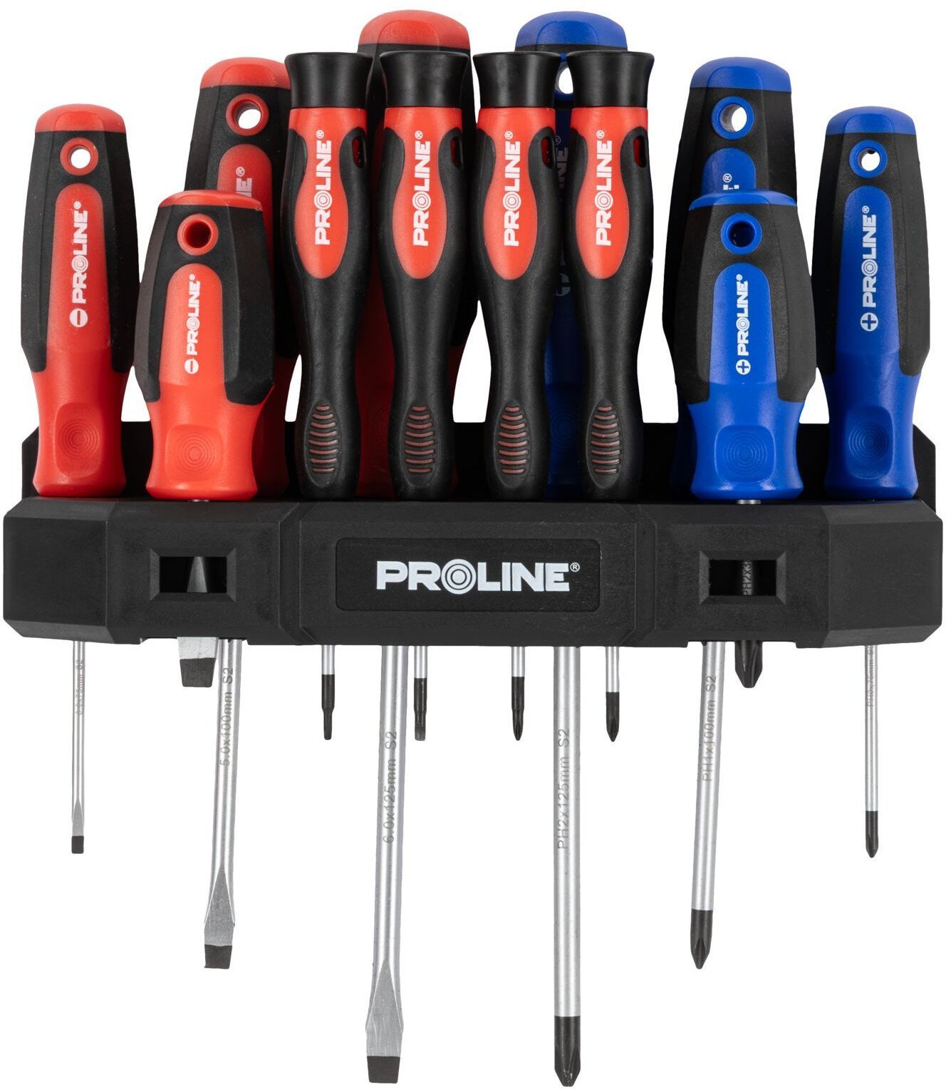 Proline Zestaw wkrętaków 12 szt.,soft-touch,s2,magnes,uchwyt