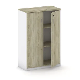 B2B Partner Szafa biurowa Mirelli A+, 800 x 400 x 1200 mm, biały/dąb sonoma 437492 - Szafy biurowe - miniaturka - grafika 1