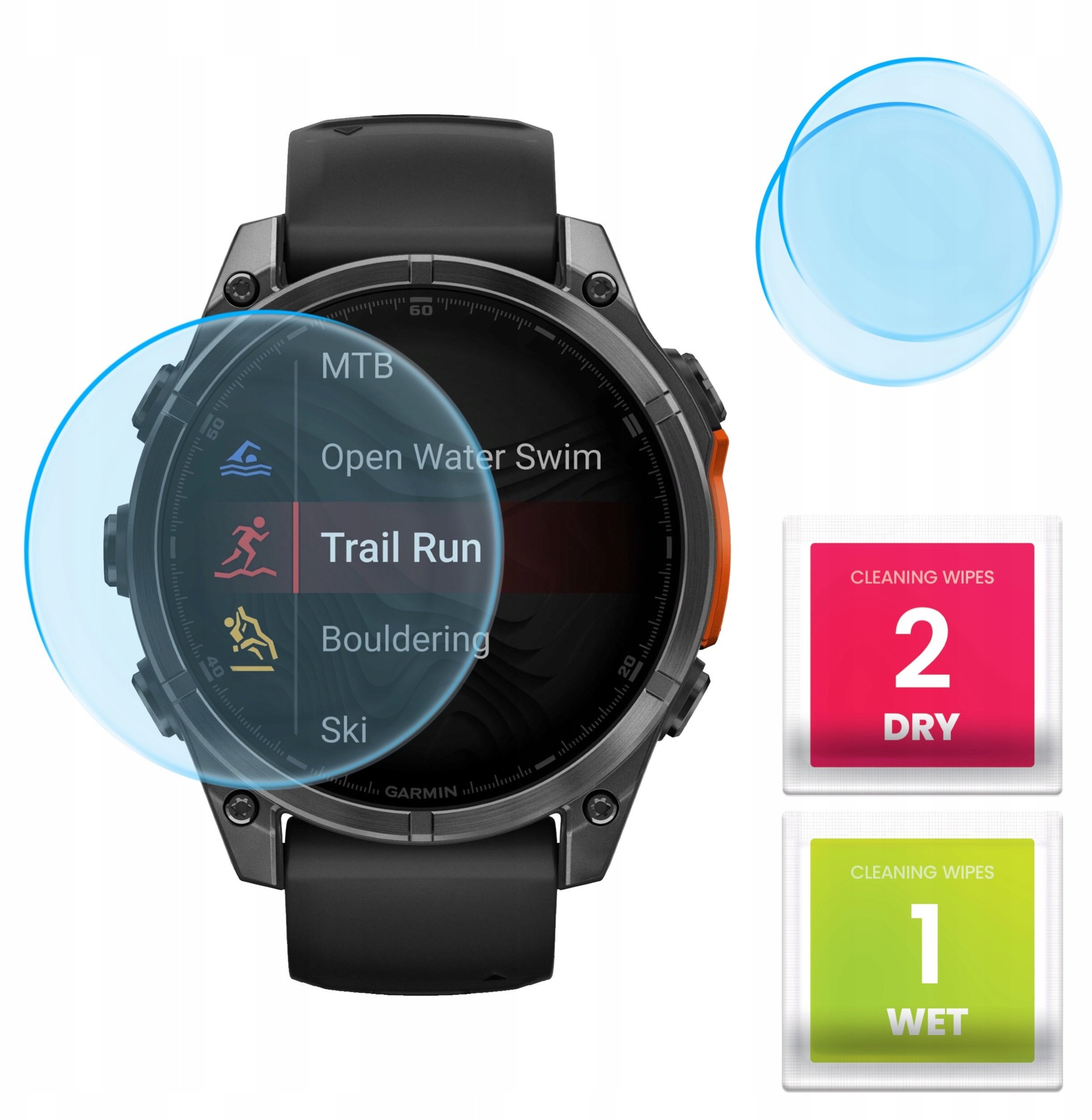 2-PAK Szkło Hybrydowe do Garmin Fenix 8 AMOLED 43 mm Szkiełko, Ochronne