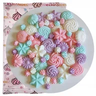 Dodatki do ciast w proszku - Posypka ozdoby na tort bezy dekoracje urodzinowe kolorowe beziki mix 100g - miniaturka - grafika 1