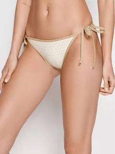 Stroje kąpielowe - Michael Kors MICHAEL Dół od bikini Logo MM7W504 Beżowy - grafika 1