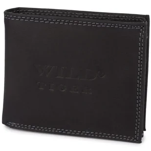 Portfel męski mały Wild Tiger - czarny - Portfele - miniaturka - grafika 1