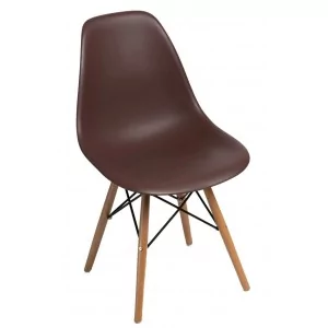 D2.Design Krzesło P016W PP brązowe, drewniane nogi 80394 - Krzesła - miniaturka - grafika 2
