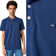 Koszulki męskie - Wrangler SS POLO NAVY GRANATOWA BAWEŁNIANA POLÓWKA POLO LOGO REGULAR M - miniaturka - grafika 1