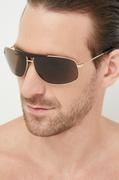 Okulary przeciwsłoneczne - Tommy Hilfiger okulary przeciwsłoneczne męskie kolor złoty - miniaturka - grafika 1