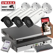 Zestawy do monitoringu - 3 dobre kamery nocne IP Hikvision 4MPx DS-2CD2T47G2-L(2.8mm)(C) ColorVu Acusense IR60 - miniaturka - grafika 1