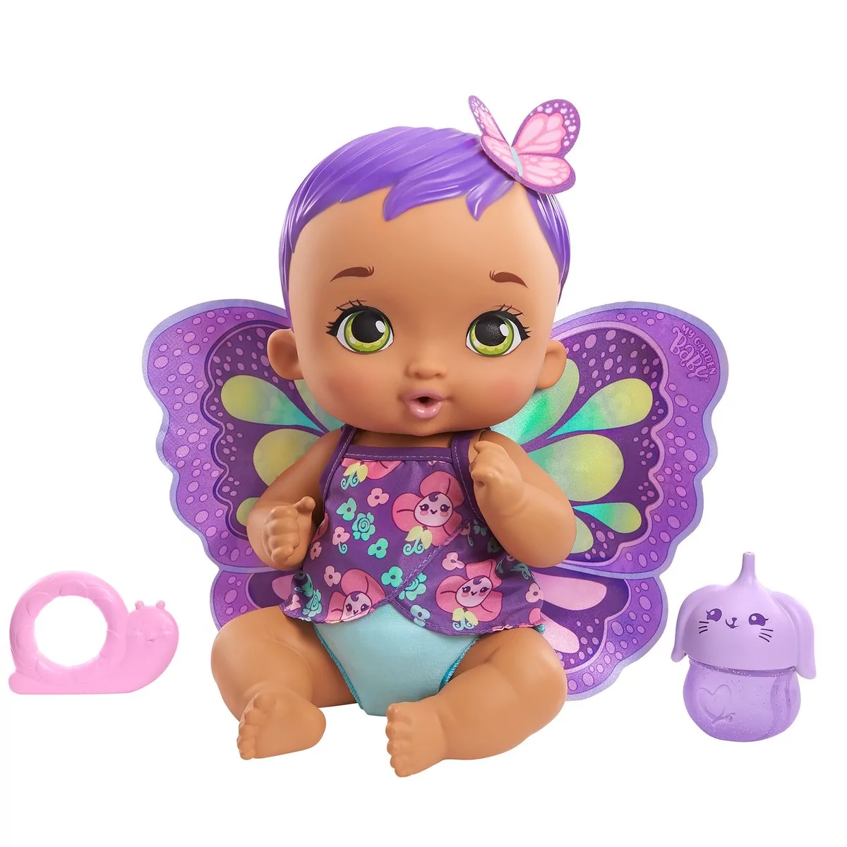 Mattel Lalka My Garden Baby Karmienie i przewijanie Fioletowa GYP09/GYP11