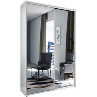 Szafy - Szafa Przesuwna 125 z Lustrem A1 Skąpski Meble Grafit, Sonoma, 215 cm - miniaturka - grafika 1