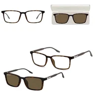 Okulary korekcyjne, oprawki, szkła - Prostokątne okulary pod korekcję z polaryzacyjną Nakładką przeciwsłoneczną na magnes CLIP-TRC-185A-2 - miniaturka - grafika 1