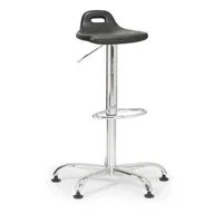 Krzesła i taborety kosmetyczne - B2B Partner Taboret laboratoryjny, stalowy krzyż, czarny 9515 - miniaturka - grafika 1