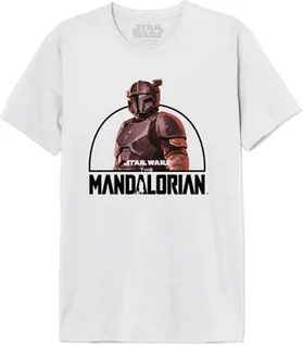 Koszulki męskie - Star Wars "Mandalorian Circle" MESWMANTS195 Koszulka męska, biała, rozmiar L, biały, L - grafika 1