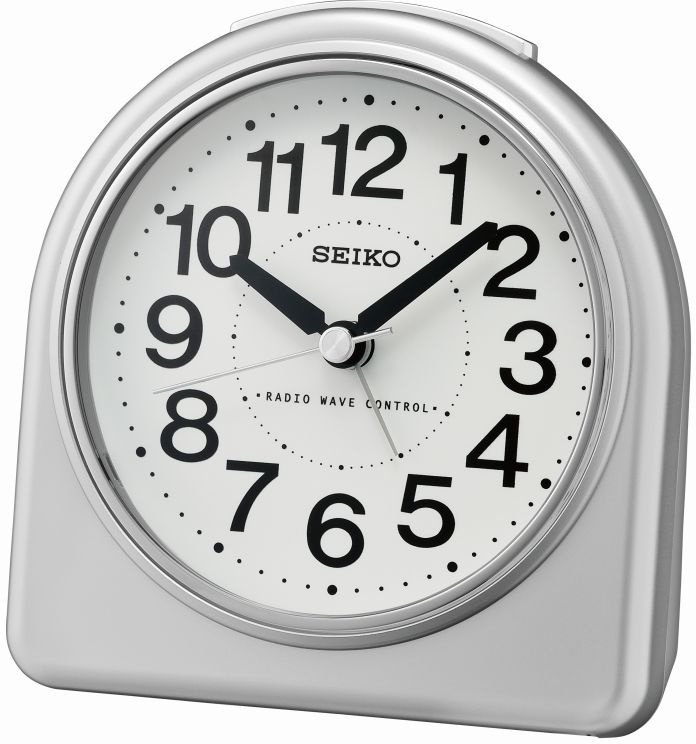Seiko Budzik SEIKO QHR204S 11x12 cm srebrny sterowany radiowo DCF77 .