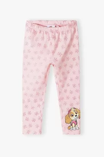 Spodnie i spodenki dla dziewczynek - Różowe legginsy dla małej dziewczynki- Psi Patrol - grafika 1