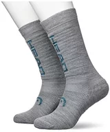 Skarpetki damskie - HEAD Skarpety narciarskie dla początkujących, uniseks (2 sztuki), Grey / Sky Blue Combo, 35-38 EU - miniaturka - grafika 1