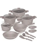 Zestawy garnków i patelni - Berlinger Haus 15-częściowy zestaw "Taupe Collection" w kolorze jasnobrązowym - miniaturka - grafika 1