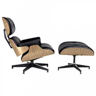 Fotele i krzesła biurowe - King Home Fotel LOUNGE HM PREMIUM SZEROKI z podnóżkiem czarny T066F.BLACK.ASH - miniaturka - grafika 1