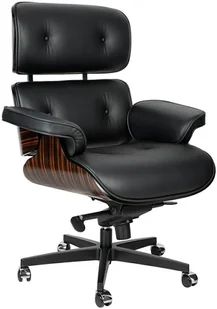 Fotel biurowy, krzesło biurowe King Home Fotel biurowy LOUNGE GUBERNATOR czarny heban skóra naturalna podstawa czarna T044.OFFICE.BL.EBONY - Fotele i krzesła biurowe - miniaturka - grafika 15
