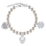 Biżuteria dla dzieci - I KOMUNIA ŚWIĘTA Bransoletka z Aniołem serce srebro - miniaturka - grafika 1