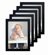 Ramki na zdjęcia - Zestaw ramek do zdjęć 10x15 cm 5 szt czarne ze szkłem BD art - miniaturka - grafika 1