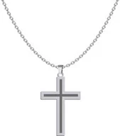 Biżuteria religijna - Srebrny Naszyjnik z KRZYŻEM - miniaturka - grafika 1