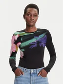 Bluzki damskie - Desigual Bluzka Lena 25WWTK32 Czarny Regular Fit - miniaturka - grafika 1