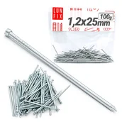 Gwoździe - Gwoździe stolarskie 1,2x25 mm srebrne 0,1kg - miniaturka - grafika 1