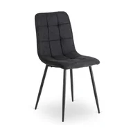 Krzesła - Krzesło Tapicerowane Kuchenne Do Jadalni Kuchni Salonu Loft Czarne PERU 2 - miniaturka - grafika 1