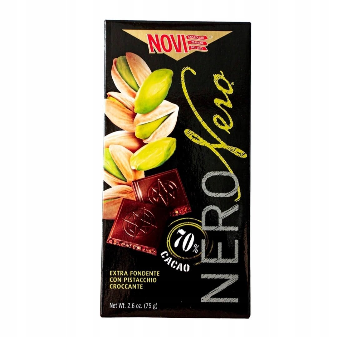 Włoska czekolada gorzka z pistacjami 70% - Novi