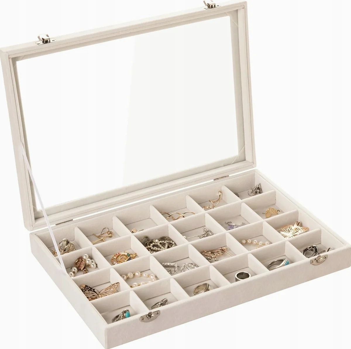 ORGANIZER 33X25X5CM SZKATUŁKA AKSAMITNA TACA PUDEŁKO KUFEREK ETUI