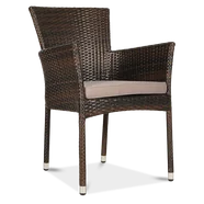 Fotel technorattan LERIDA Brown + Poduszka