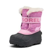 Śniegowce damskie - Sorel Snow Commander Dziecięce śniegowce, fioletowy (Orchid, Pink Flair), 28 EU - miniaturka - grafika 1
