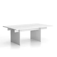 Biurka - Stół DOUBLE SOLID + 1x rozszerzenie blatu, 2100 x 1250 x 743 mm, biały - miniaturka - grafika 1
