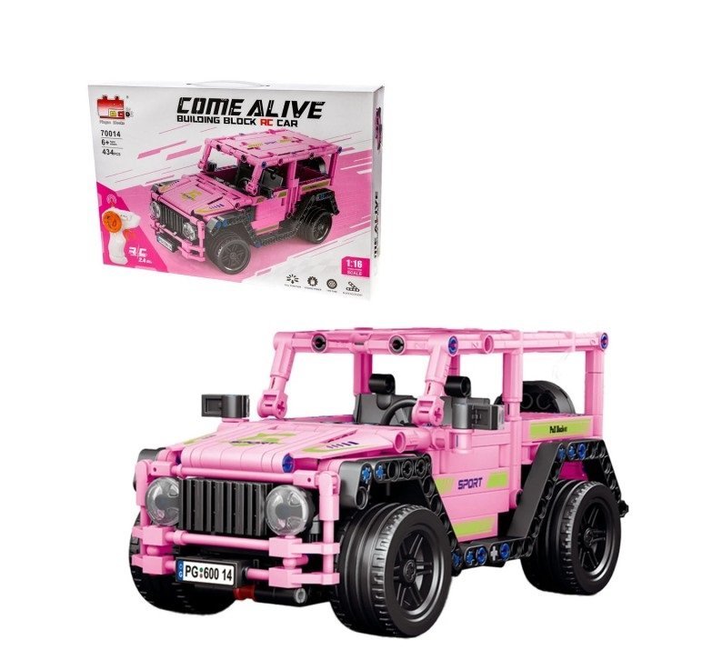 ZESTAW KLOCKÓW SAMOCHÓD 434 ELEMENTY – RÓŻOWY POJAZD ZDALNIE STEROWANY 2.4 GHz DLA DZIECI 6+