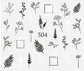 Sztuczne paznokcie i akcesoria - Naklejki wodne na paznokcie LINEARNE KWIATY - 504 - miniaturka - grafika 1