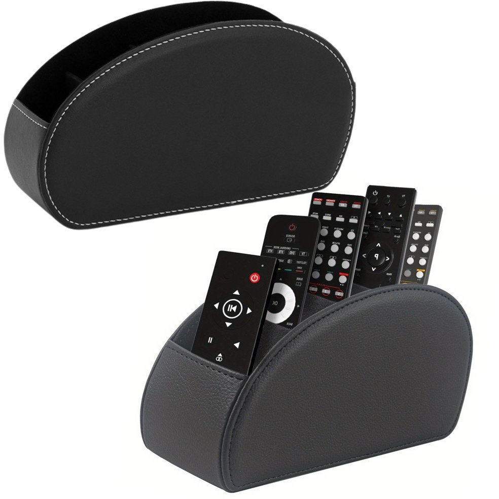 Pojemnik Organizer Na Piloty 5 Przegród Ekoskóra Czarny LEAN