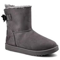 Botki damskie - Szare Botki Cross Jeans Damskie Ocieplane Buty - miniaturka - grafika 1