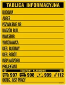 Akcesoria BHP - Budowlana tablica informacyjna 45X65 PŁYTA ŻÓŁTA LIBRES POLSKA SP - miniaturka - grafika 1