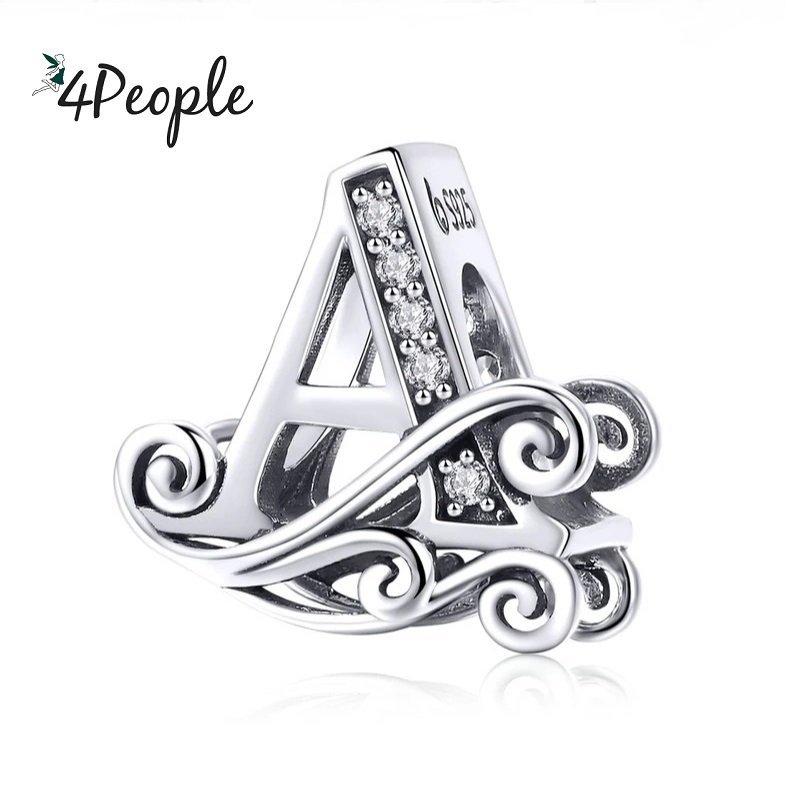 Zawieszka Charms Literka Litera A Alfabet Srebro Bransoletka