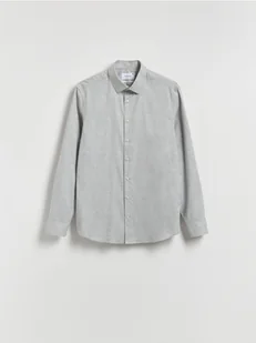Reserved - Bawełniana koszula slim fit - jasnoszary - Koszule męskie - miniaturka - grafika 1