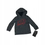 Bluzki damskie - Bluzka wciągana szara z kapturem DRI-FIT NIKE 18M - miniaturka - grafika 1