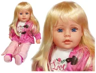 Lalki dla dziewczynek - Lalka bobas jak żywa duża 56cm miękka siedząca interaktywna mówi śpiewa 2 języki uczy - miniaturka - grafika 1