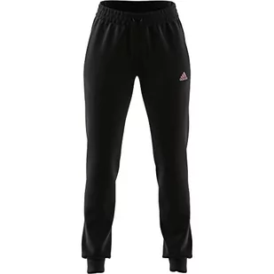 adidas Damskie spodnie W LIN FT C PT w kolorze czarnym/jasnoróżowym, 2 x SS - Spodnie rowerowe - miniaturka - grafika 1