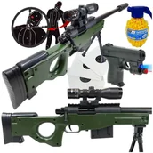 Zabawki militarne - AWP Snajperka Karabin Wyborowy Na Kulki Air Soft Gun + Pistolet z Laserem + Granat - miniaturka - grafika 1