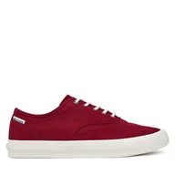 Trampki męskie - Tenisówki Tommy Hilfiger Hi Vulc Oxford Twill FM0FM05400 Czerwony - miniaturka - grafika 1