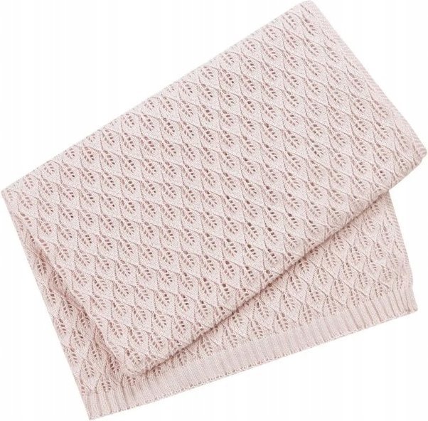 Kocyk z bawełny i bambusa Adrianna 75x100 pudrowy róż P06 Ander