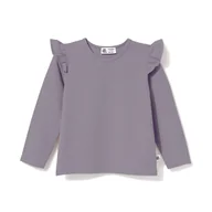 Bluzki damskie - Bluzka bawełniana z falbanką, liliowo-szara 116/122 - miniaturka - grafika 1