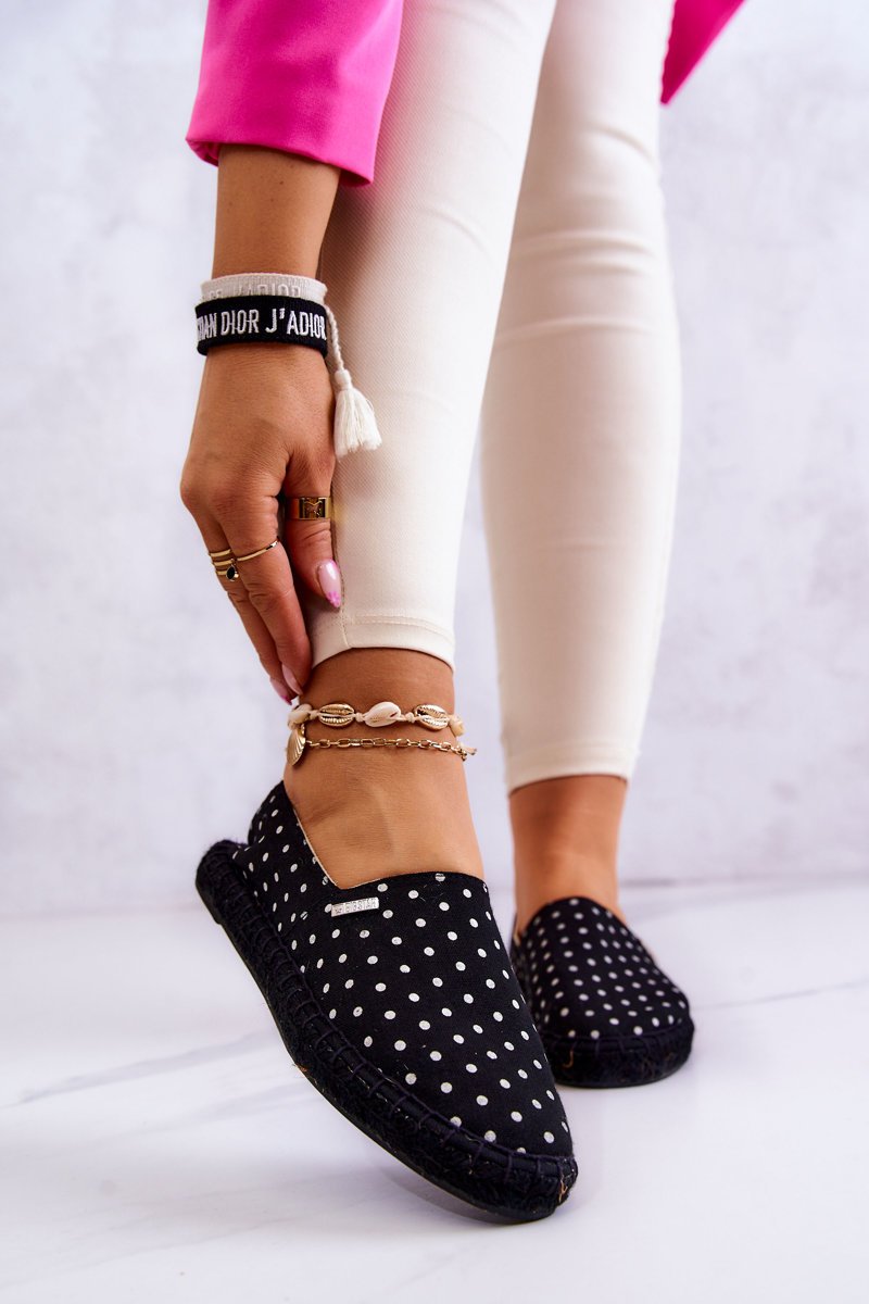 Damskie Espadryle W Groszki Big Star JJ274867 Czarne-37